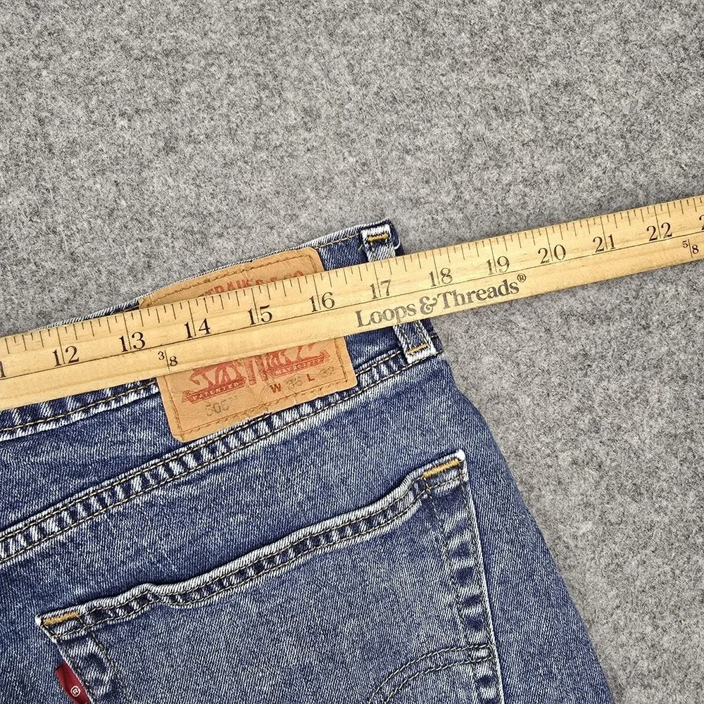 Levi's‎ 505 Jeans Mens 36x32 Blue Medium Wash Regular Straight Stretch Denim